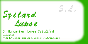 szilard lupse business card